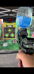 Gelball-blaster sur cible elctronique